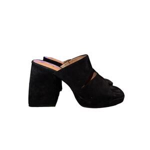 Free‎ People Love is Everywhere Platform Sandal Black Size 38.5 US 8.5